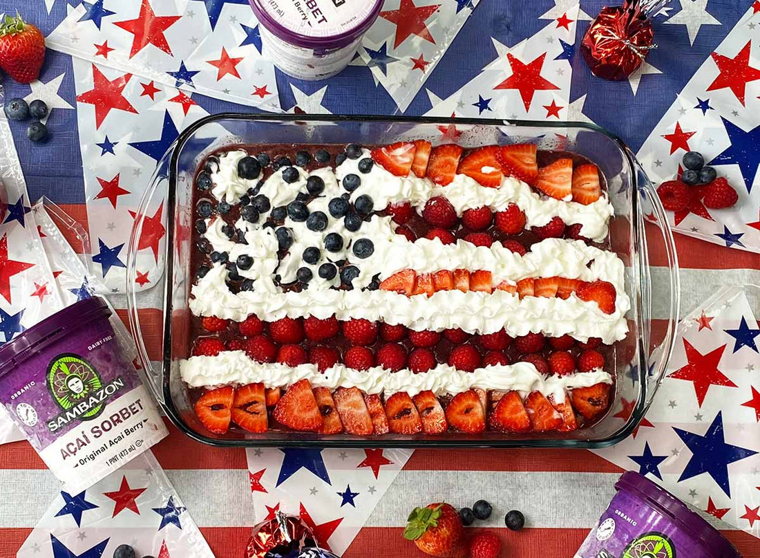 How to Make a Fourth of July Cake: American Flag Cake with Açaí Sorbet